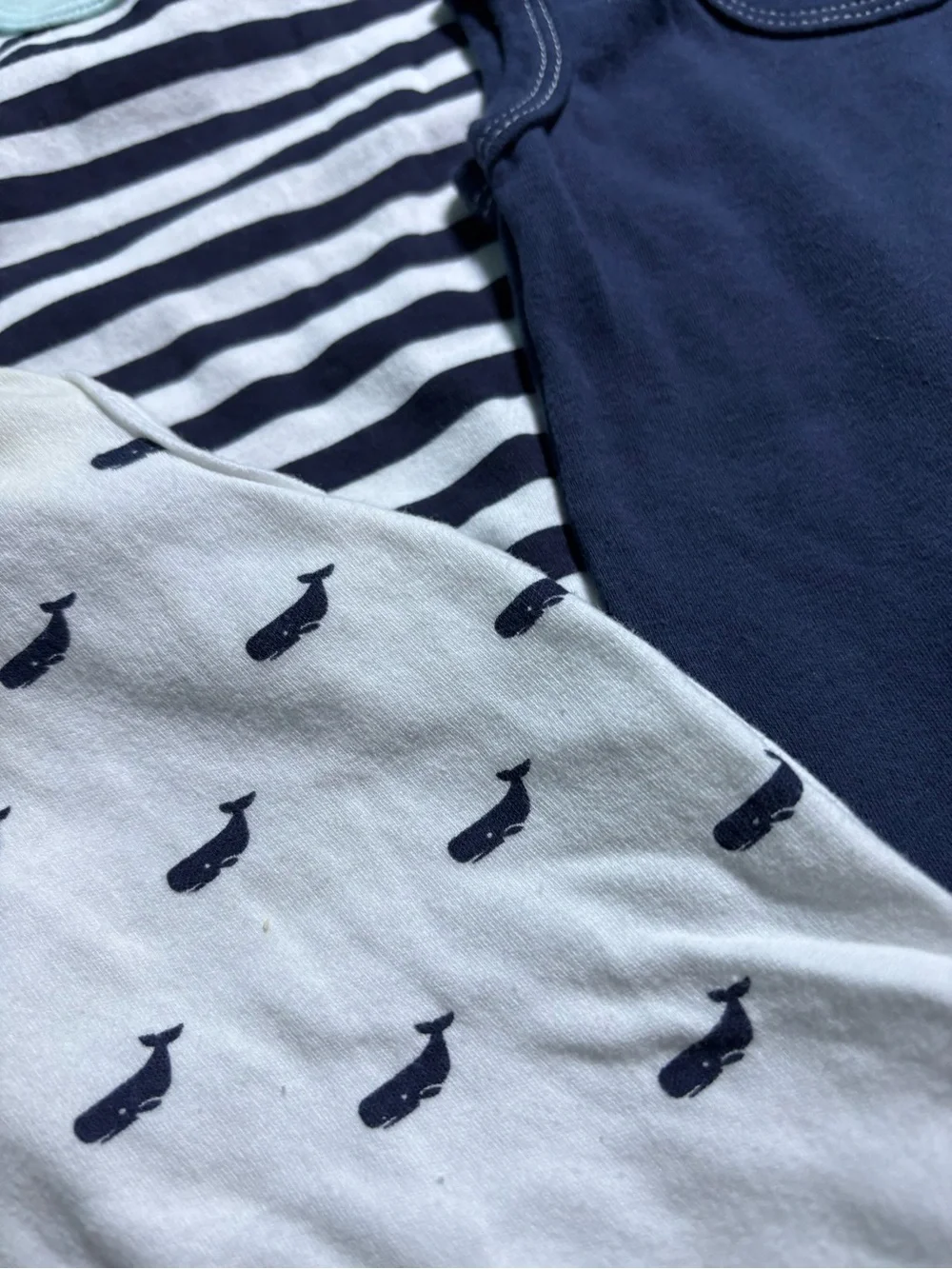 H&M Baby Navy, White & Striped Sleeveless Bodysuit 3-Pack